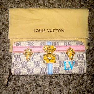 LOUIS VUITTON CLEMENCE DAMIER SUMMER TRUNKS ZIP WALLET GREAT CONDITION 🥰🥰🥰